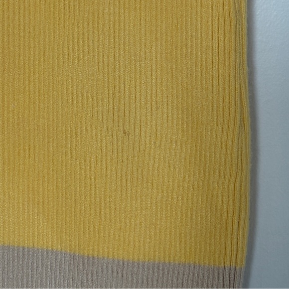 Lulus Delfi Yellow Color Block Fringe Sweater knit Midi Dress boho resortwear - Picture 8 of 9